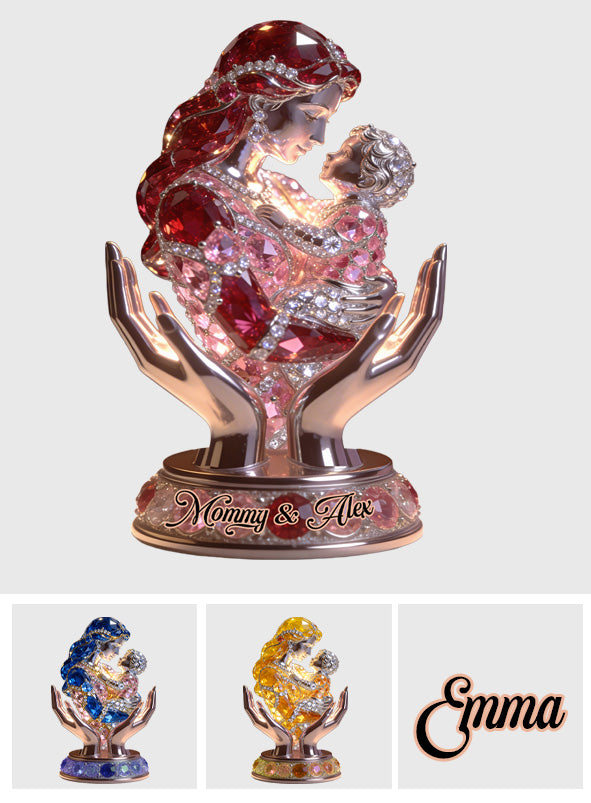 Mom And Kid - Personalized Mother Custom Shaped Acrylic Plaque