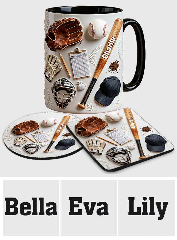 Aimez-vous le baseball ? Mug et sous-verre personnalisés sur le thème du baseball
