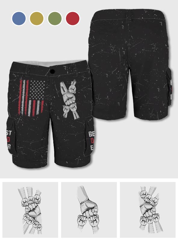 Best Dad Ever - Personalized Father Cargo Shorts With Belt