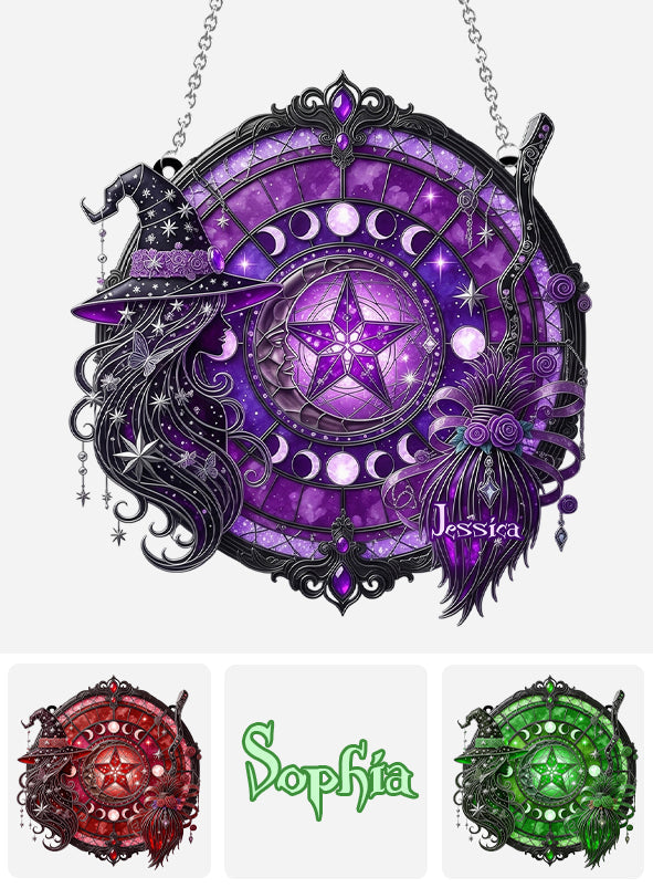 Sorcière mystique - Ornement attrape-soleil personnalisé à suspendre à la fenêtre