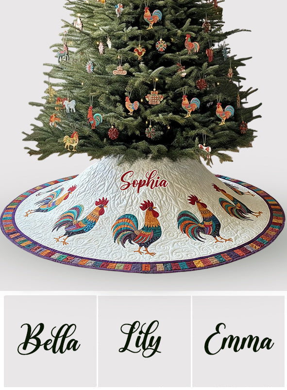 Love Chicken - Personalized Chicken Tree Skirt
