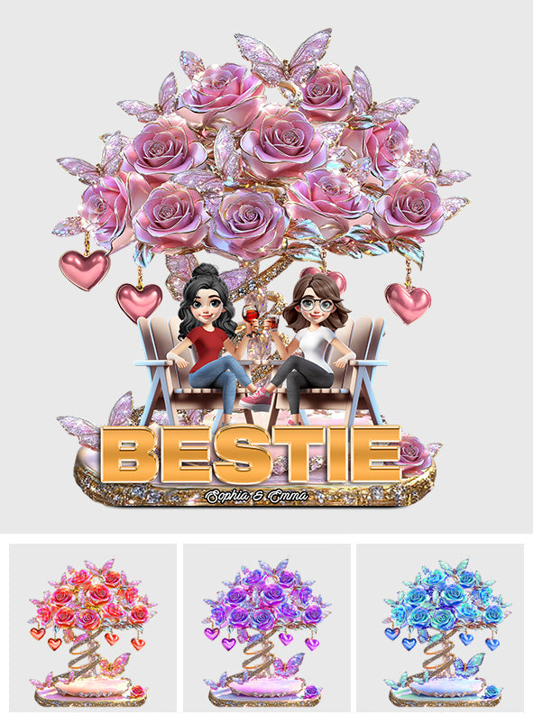 Besties Forever - Personalized Bestie Custom Shaped Acrylic Plaque