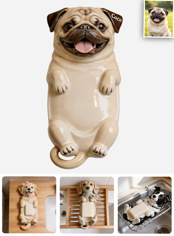 Snuggle Buddy Soap Holder - Personalized Dog Catch-All Tray