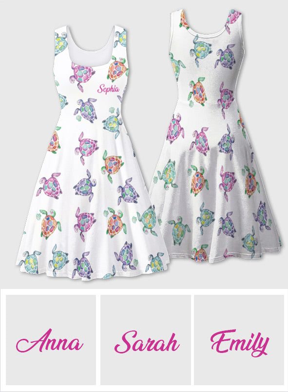 Love Turtles - Personalized Turtle Sleeveless Dress
