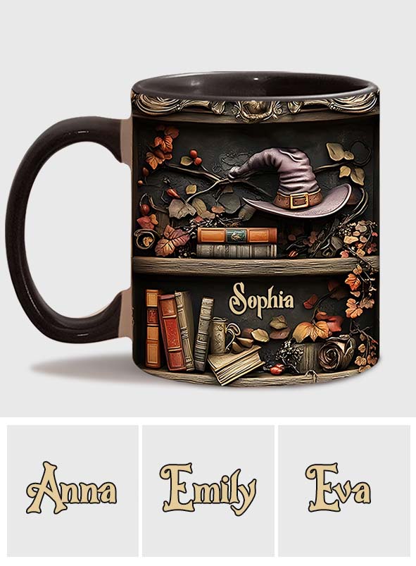 Hat And Books - Personalized Witch Accent Mug