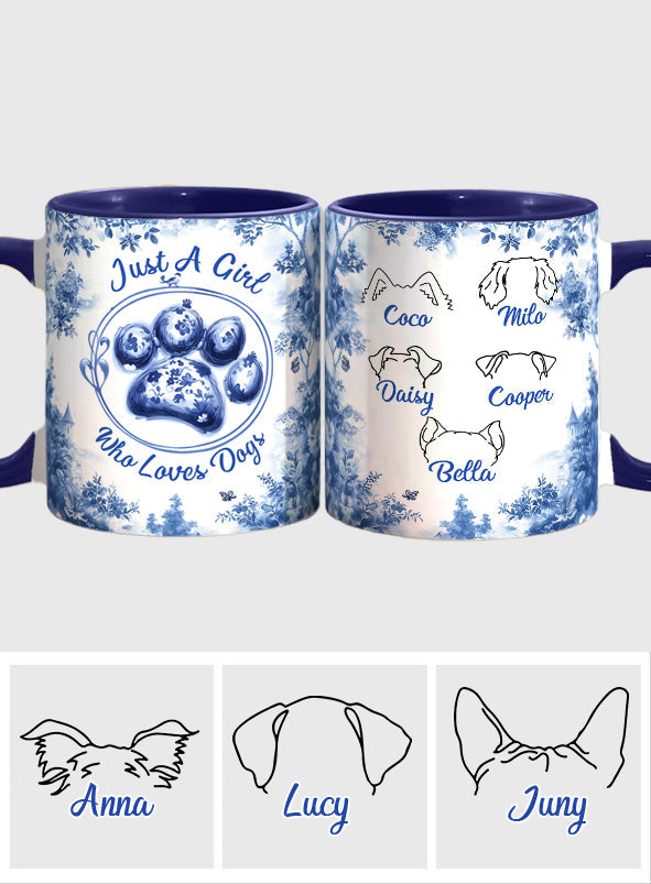 Just A Girl Who Loves Dogs - Personalized Dog Accent Mug