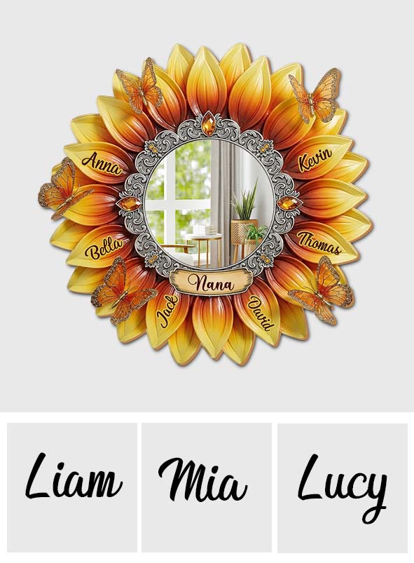 Meilleure grand-mère du monde - Miroir mural personnalisé pour grand-mère