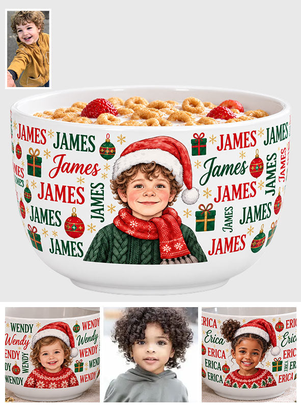 Beautiful Christmas Cereal Bow Gift For Kids - Personalized Kid Ceramic Bowl