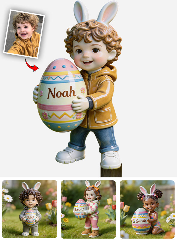 Custom Any Photo Best Easter Gift - Personalized Kid Acrylic Garden Sign/ Acrylic Plaque Sign