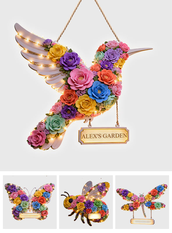 Mon beau jardin - Panneau lumineux LED personnalisé pour le jardinage en acrylique