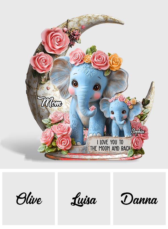 I Love You To The Moon And Back - Personalized Mother Custom Shaped Acrylic Plaque