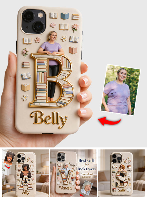 Book Lovers Gift - Personalized Book 3D Embossed Leather Phone Case