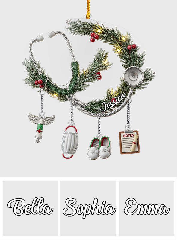 Vie d'infirmière - Ornement personnalisé pour infirmière avec breloque