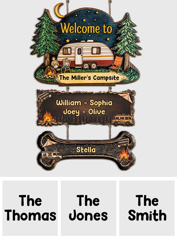 Bienvenue sur notre camping - Panneau personnalisé en bois de palette