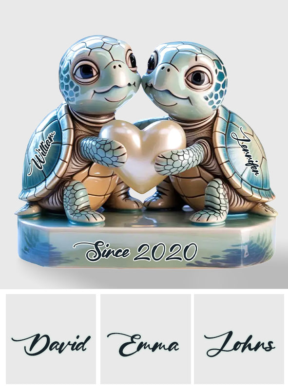 Slow And Steady, Always Together Gift For Husband Wife, Anniversary - Personalized Couple Custom Shaped Acrylic Plaque