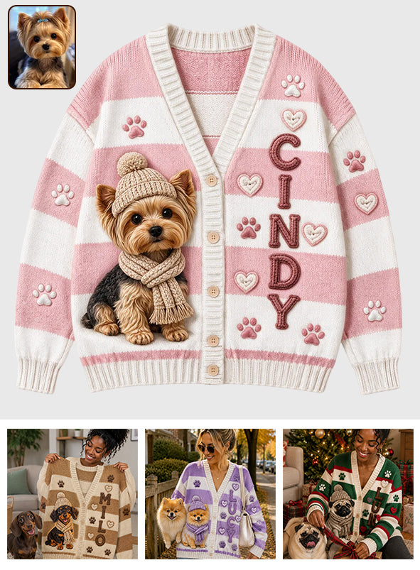 J'adore mes animaux - Pull cardigan personnalisé pour chien
