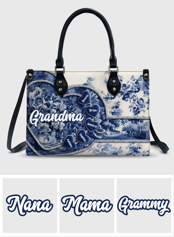 Sac à main en cuir personnalisé pour grand-mère Nana Gigi