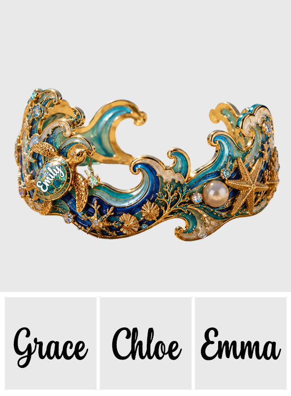 Idée Cadeau pour Amoureux de la Mer - Bracelet Personnalisé en Forme de Mer