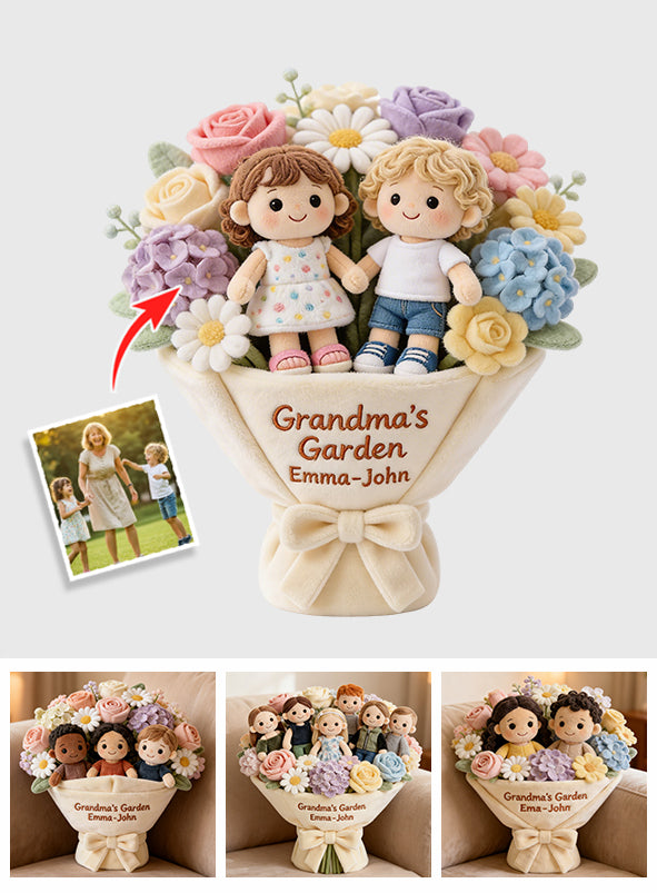 Grandma's Garden - Personalized Grandma Premium Faux Fur Pillow