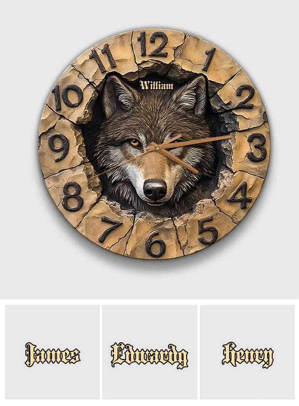 Cool Wolf - Personalized Wolf Wall Clock
