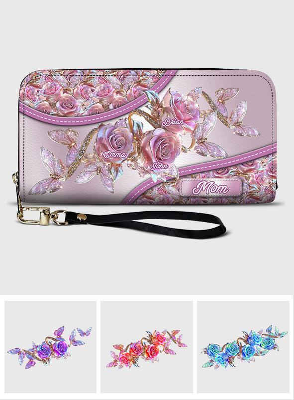 My Garden Gift For Mom, Grandma,... - Personalized Mother Leather Long Wallet