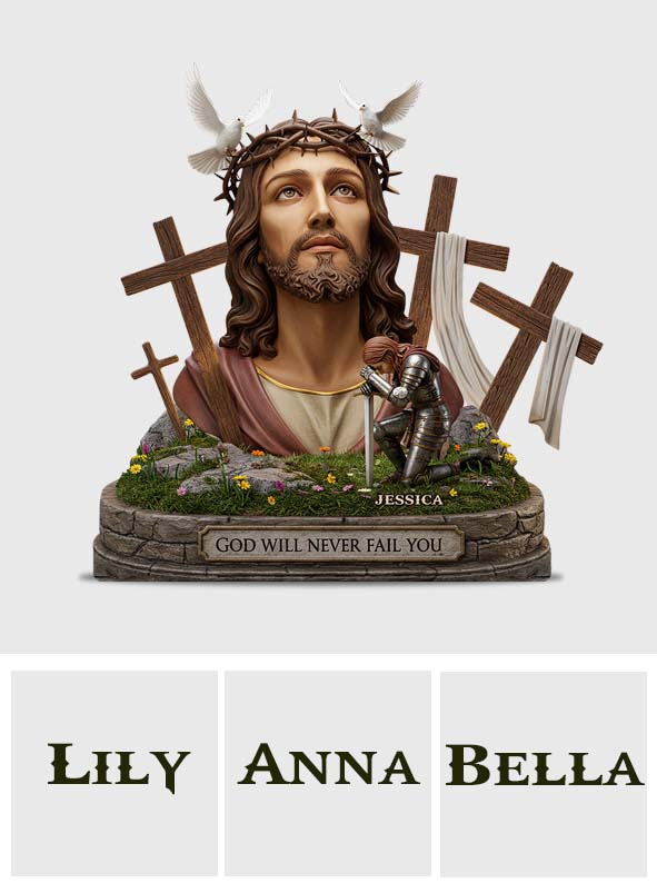 Dieu ne vous abandonnera jamais - Plaque acrylique chrétienne personnalisée en forme de pièce