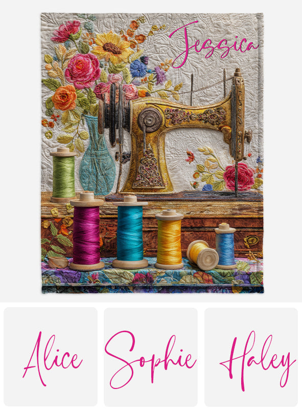 Machine à coudre vintage - Couverture de couture personnalisée