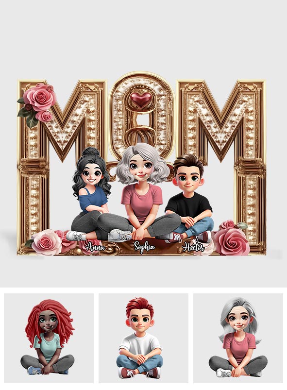 Maman, je t'aime - Plaque acrylique personnalisée pour maman