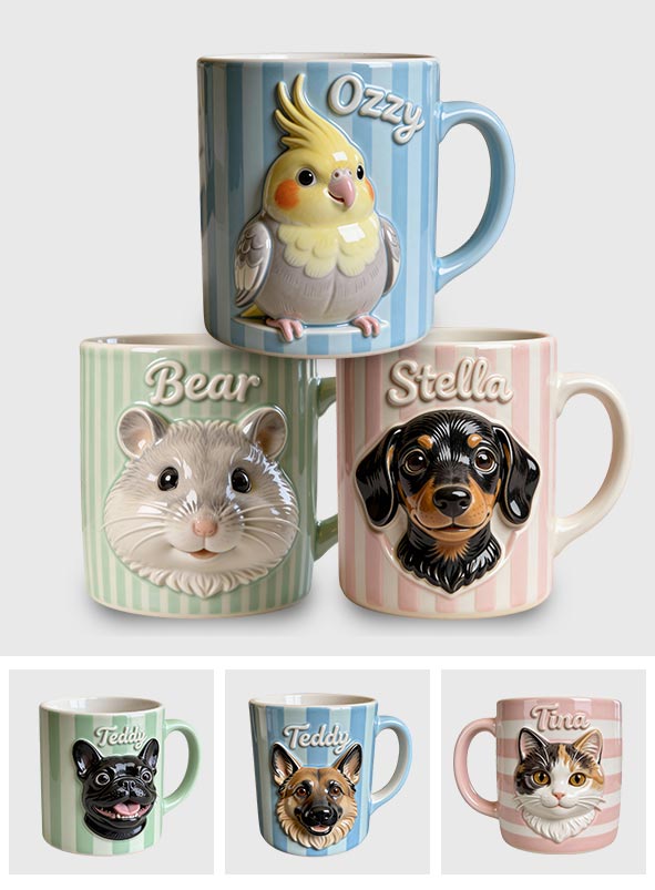 J'aime mon animal de compagnie - Mug personnalisé avec motif chien