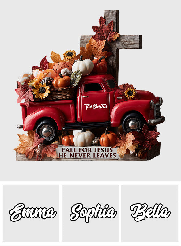 Tombez pour Jésus - Plaque acrylique personnalisée « Automne » en forme de losange