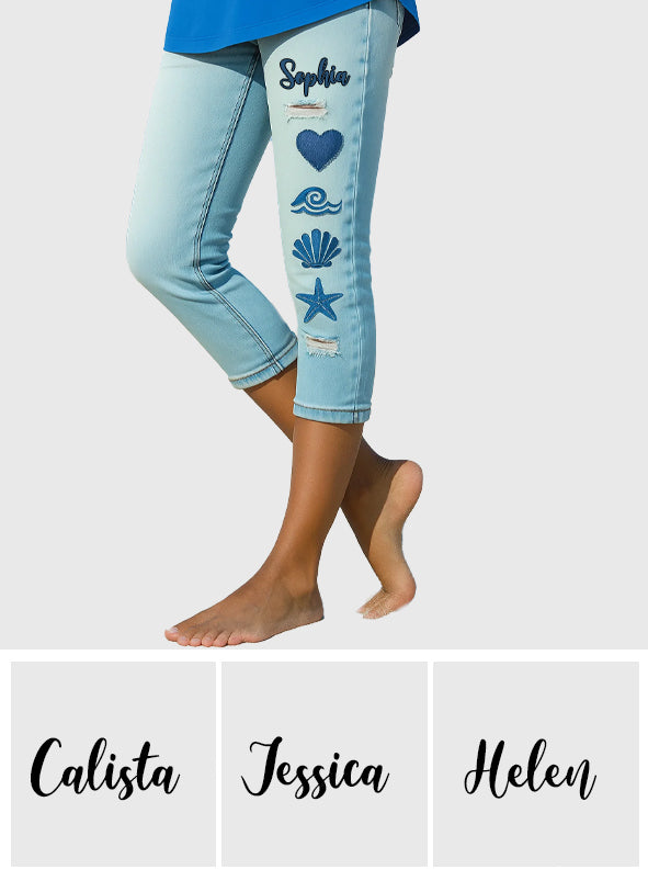 Beach Lovin' Girl - Personalized Sea Lover Capri Leggings