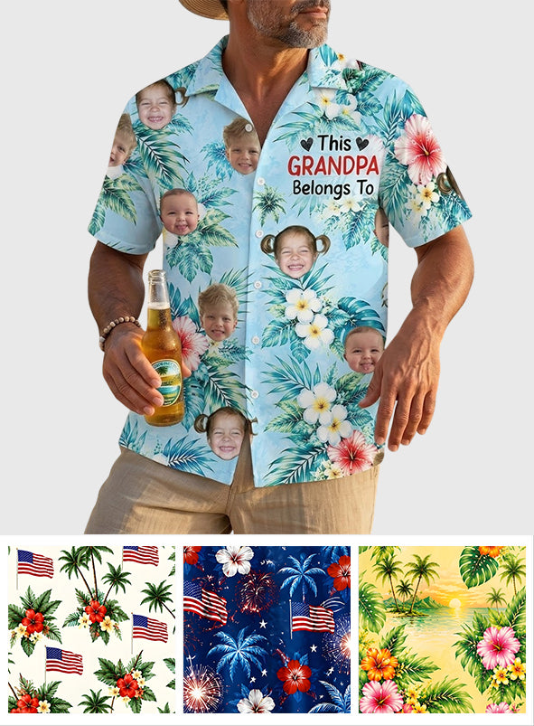 This Grandpa Daddy Belongs To - Personalized Grandpa Hawaiian Shirt