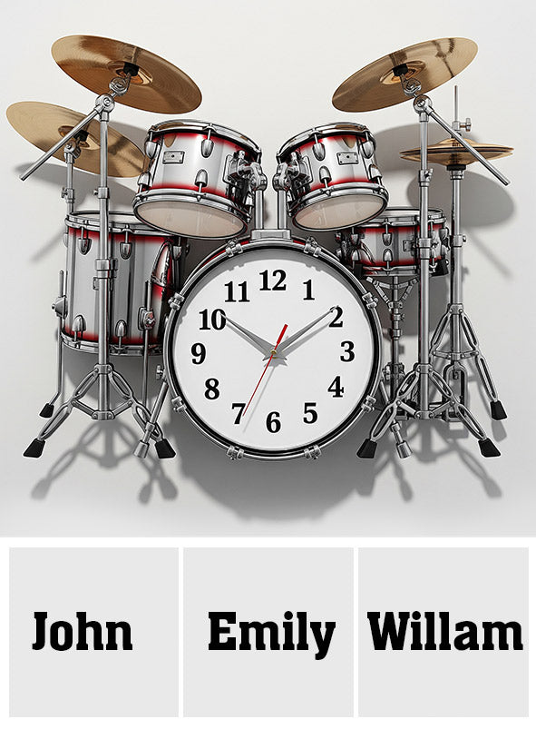Time To Play Drum - Personalized Drummer LED Light Wall Clock