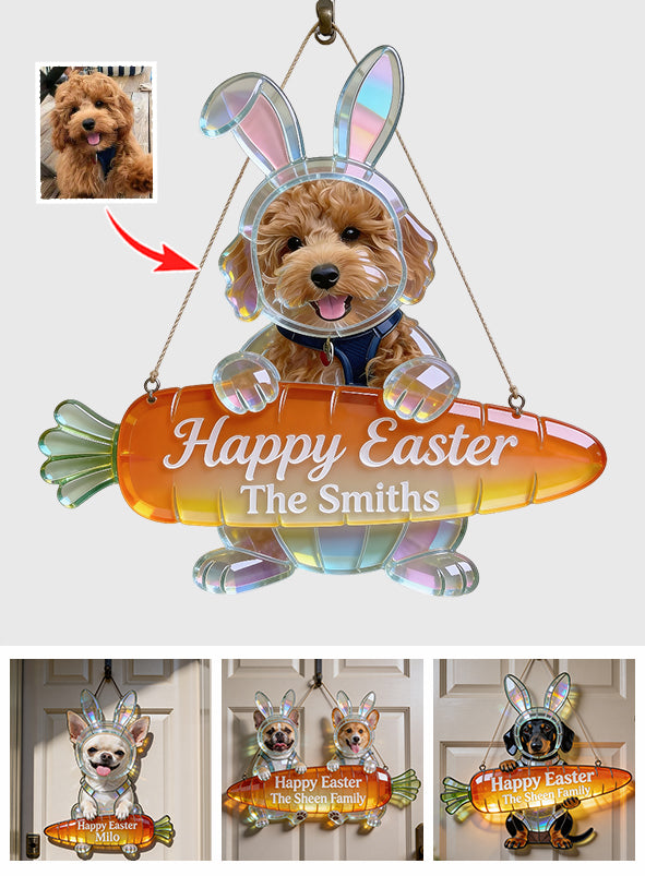 Easter Bunny Puppy - Personalized Dog LED Light Acrylic Sign