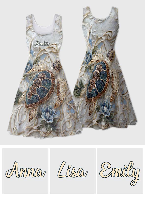 Amoureux des tortues - Robe sans manches personnalisée avec tortue