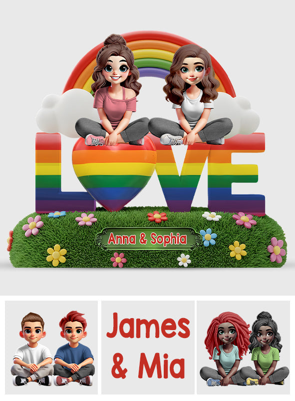 Love Is Love - Personalized LGBT Support Custom Shaped Acrylic Plaque