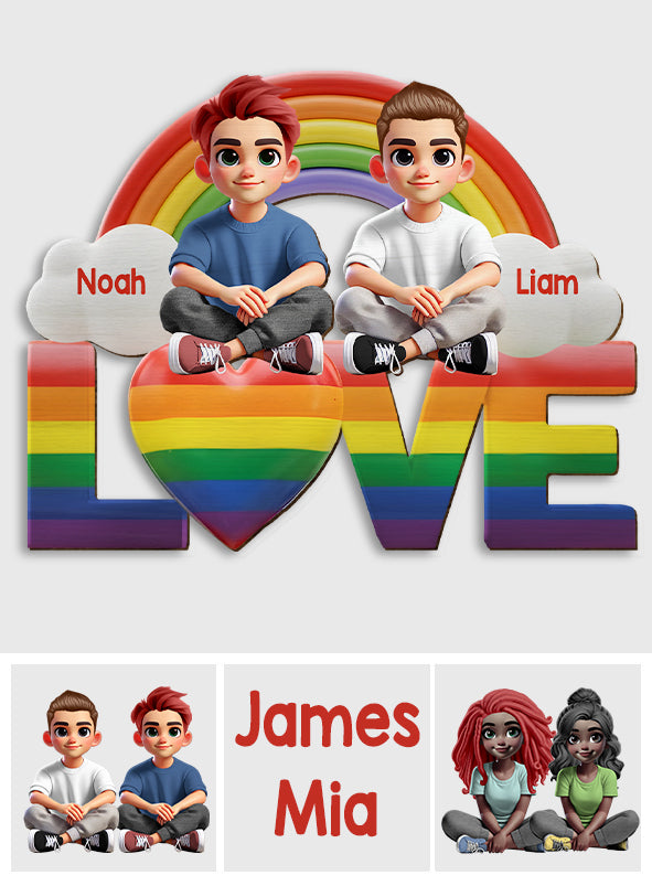 Je t'aime - Clip de pare-soleil de voiture personnalisé en forme de symbole de soutien LGBT