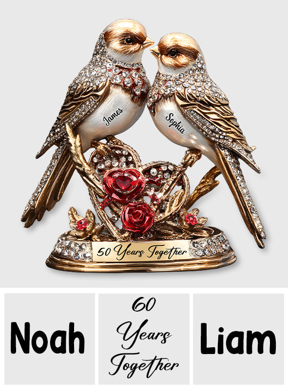 Plaque commémorative personnalisée pour couple d'amoureux, célébrant leurs 50 ans de vie commune.