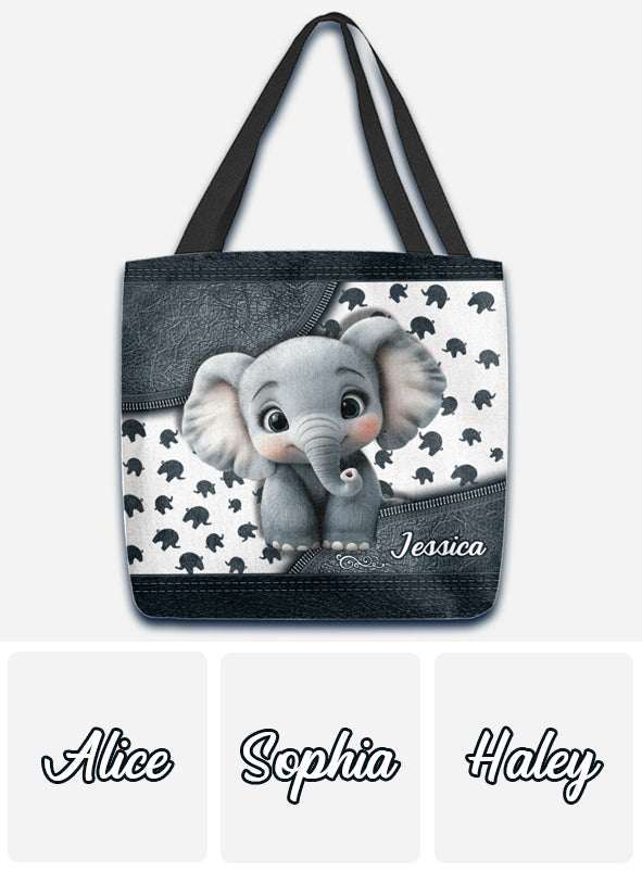 Sac fourre-tout personnalisé éléphanteau mignon