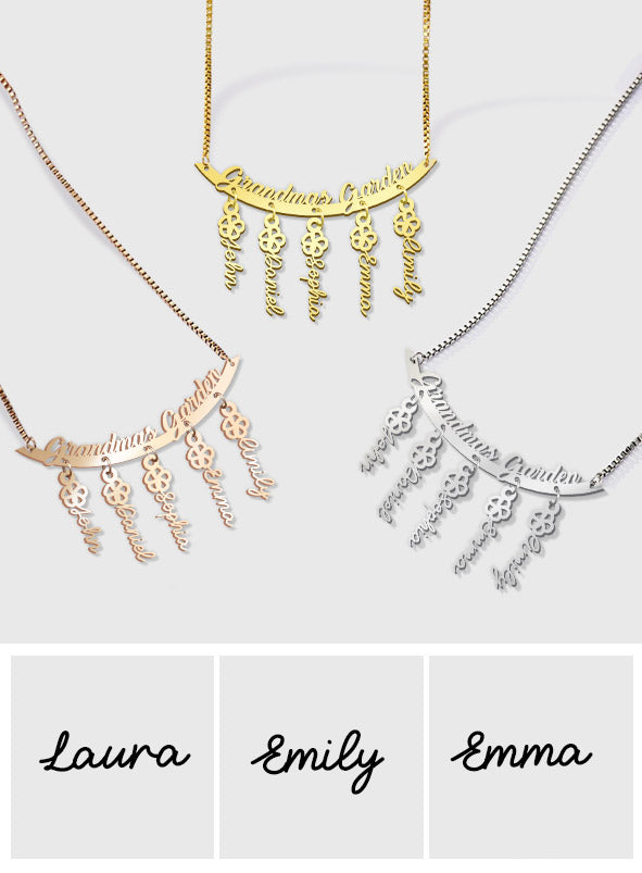 Le jardin de grand-mère - Collier personnalisé pour grand-mère avec breloques