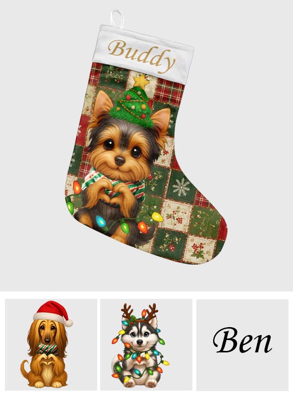 Cute Dog - Personalized Dog Christmas Stockings