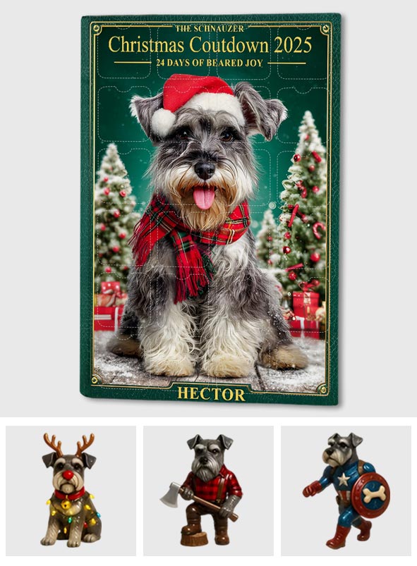 J'adore mon Schnauzer - Calendrier de l'Avent personnalisé Schnauzer avec décorations