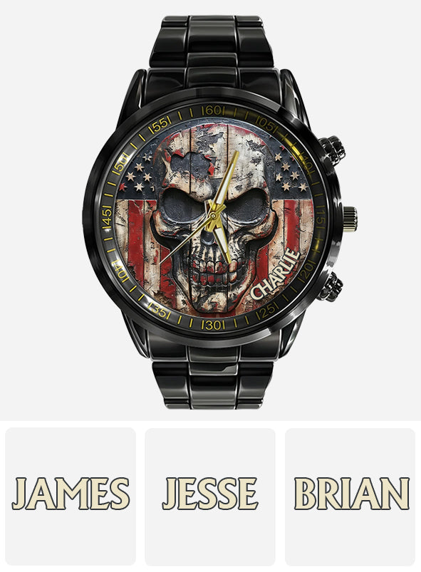 Patriotic Skull - Personalized Skull Hand Watch