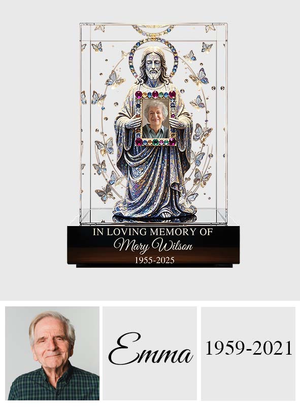 À jamais dans nos cœurs - Plaque commémorative personnalisée en acrylique de forme personnalisée