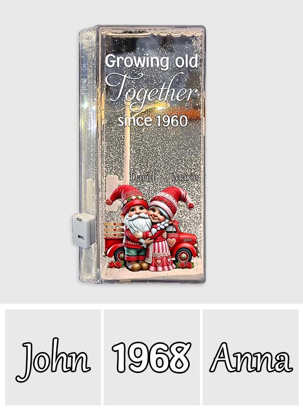Vieillir ensemble depuis - Veilleuse flocon de neige personnalisée pour couple