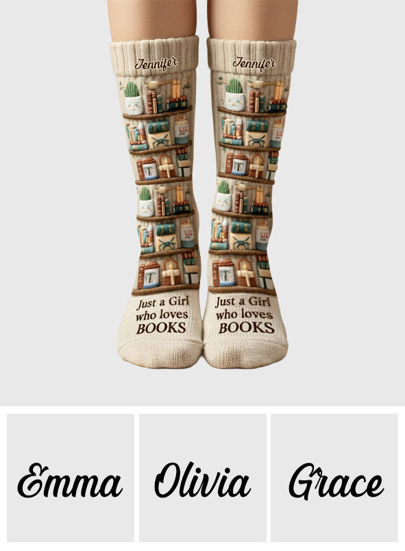 J'adore lire - Chaussettes personnalisées en forme de livre