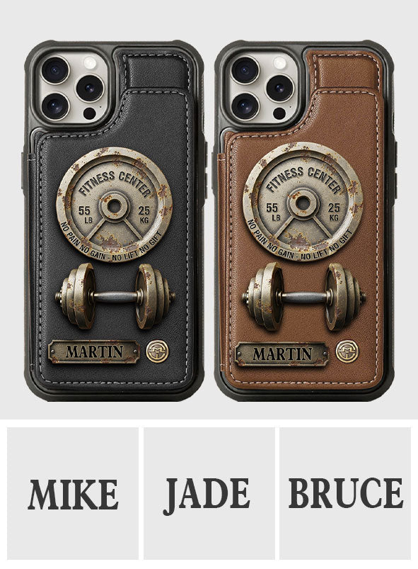 Pas de douleur, pas de gain - Étui portefeuille de téléphone personnalisé pour le fitness