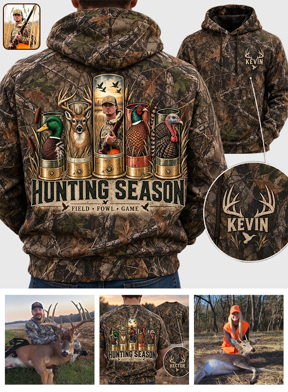 Hunting Season Camo Shirt/ Hoddie - Personalized Hunting All Over Shirt