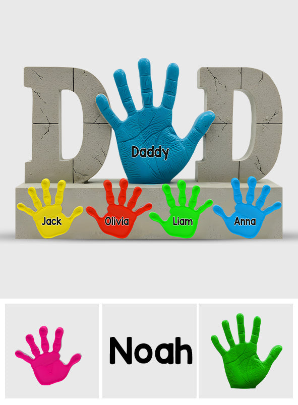 Meilleur papa du monde - Plaque acrylique personnalisée « Papa » en forme de papa
