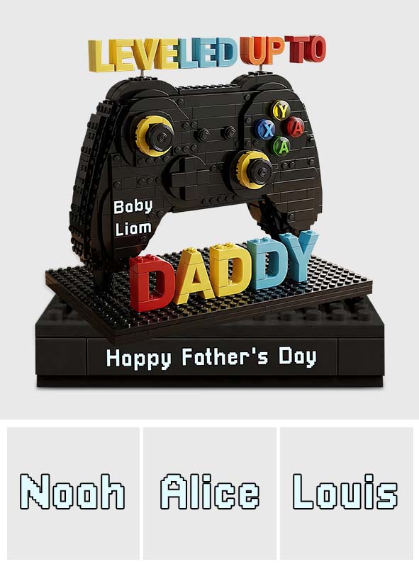 Leveled Up to Daddy - Personalized Father Custom Shaped Acrylic Plaque